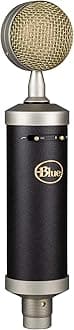 Blue Baby Bottle SL XLR Cardioid Condenser Microphone for Pro Recording, Streaming, Podcasting, Gaming, with Large Diaphragm, Shockmount, Low Cut Switch, Warm Vintage Sound, Protective Case - Black