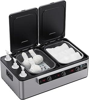 Master Massage Professional Electric 2 in 1 Stone Heater & 3 Bottle Massage Oil/Lotion/Gel Heater-Digital Hot Stone Oil Warmer