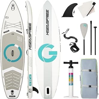 Campfun11'x34 x6 Inflatable Paddle Board, Stand Up Sup Board with Portable Premium Accessories Including Backpack, Adjustable Paddle, Fin, Leash, Pump, and Spinner for Adult