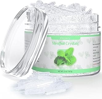 Menthol Crystals 2 oz, 100% Pure Organic Mint Crystals | Great for Making Shower Steamers, Creams and Soaps
