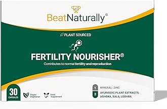 Fertility Nourisher - 4-in-1 Formula with Zinc, Ashoka, Bala, Lodhra - Fertility Supplements for Women and Men | Supports PCOS, Male Fertility, and Hormonal Balance - 30 Capsule