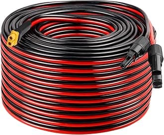 Solar to XT60 Extension Cable 10AWG 150FT Solar Connector to XT60 Adapter Cable for Solar Panel to Portable Power Station Solar Generator Battery Pack
