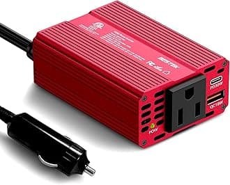 BESTEK 150W Car Power Inverter with PD30W & QC3.0 18W USB DC 12V to 110V AC Car Outlet Adapter for Phone,Laptops,Ipad etc