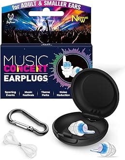 Concert Ear Plugs, Acoustic Filter for Noise Reduction & Maintaining Sound Clarity, High Fidelity Earplugs for Concerts, Rave, Festival, Music, Tinnitus Relief, Hearing Protection for Adult/Kid 12+