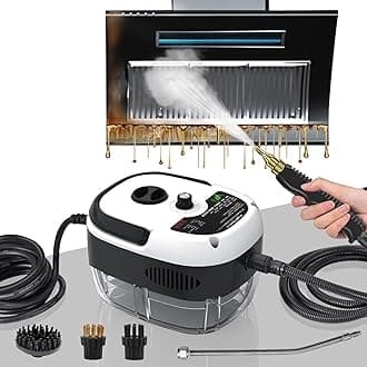 Steam Cleaner, 2500 W High Hand Steam Cleaner, 6 High Speeds Pressure Temperature Steam Cleaning Machine with 3 Brush Heads for Kitchen Furniture Bathroom Car