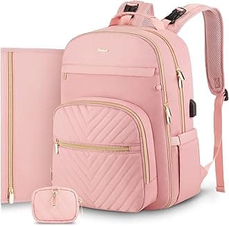 Diaper Bag Backpack, Quilted Baby Bag with Changing Pad & Stroller Straps & Pacifier Case, Large Travel Diaper Bags