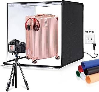 PULUZ Light Box Photography, 24x24 inch Large Photo Light Box with 120 LED Beads, CRI >95, Professional Portable Photo Booth Shooting Tent Kit with 6 Color Backdrops for Product Photography