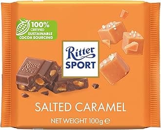 Ritter Sport Salted Caramel Milk Chocolate Bar, 100g, Chocolate Sharing Bar