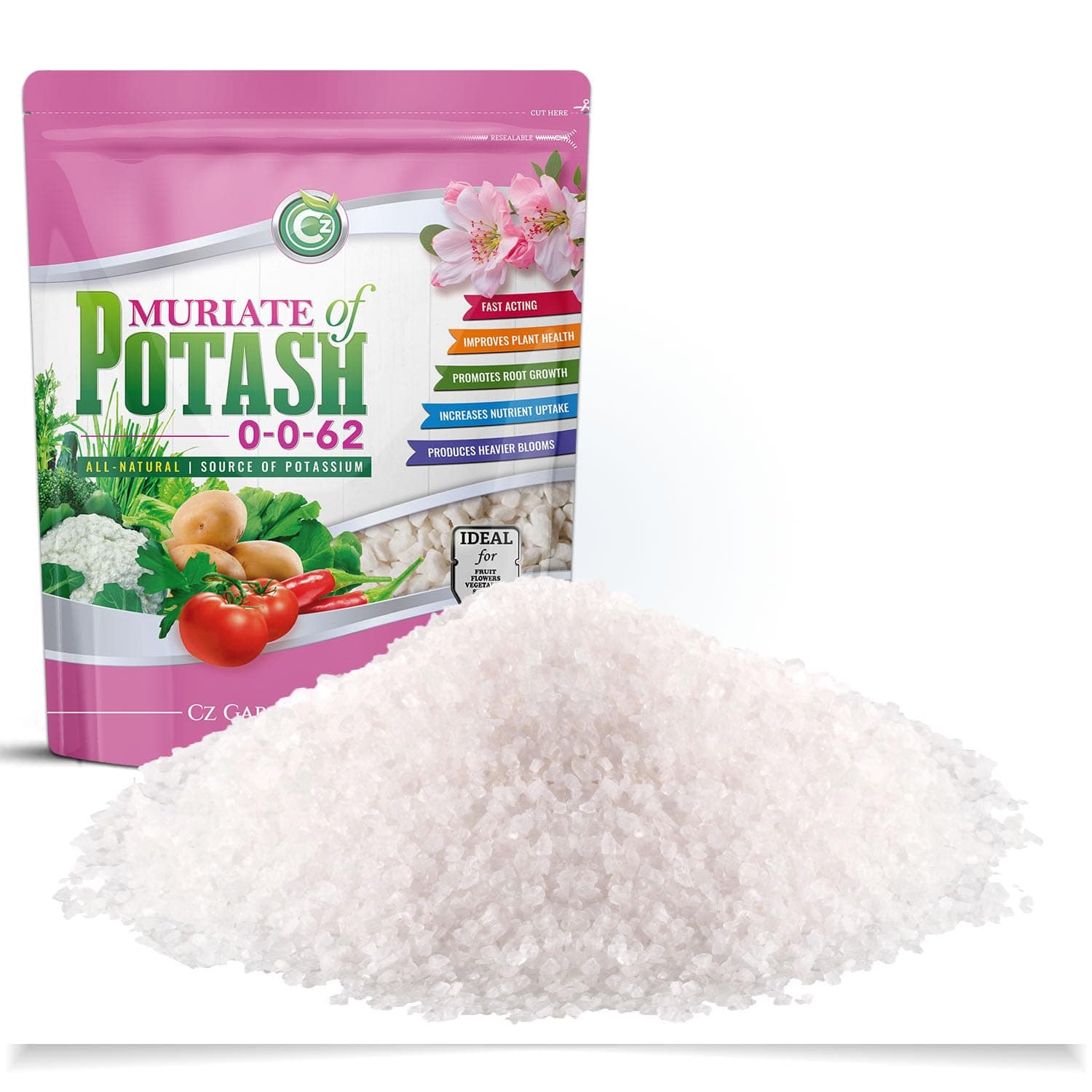 Muriate of Potash 0-0-62 Fertilizer Made in USA - MOP Potassium Plant Food fo...