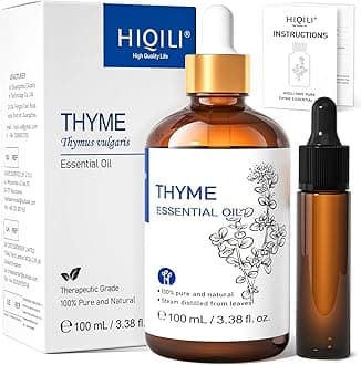 HIQILI Hiqili 3.38 Fl Oz Thyme Essential Oil, 100% Pure Undiluted for Hair, Skin, Diffuser, Aromatherapy, Includes Travel Bottle of 10 ml - 100 ml