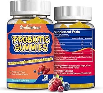 Probiotic Gummies for Digestive Health - 10 Billion CFU Bacillus Coagulans - Vegan & Non-GMO - Immune & Digestive Support for Men & Women - Strawberry & Mixed Berry Flavor, 60 Count (Pack of 2)