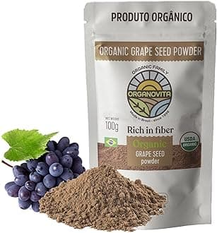 Organic Powder - Blend in Smoothies, Cakes, High Fiber Content, Made w/Cold-Pressed Natural Ingredients, Gluten-Free, All Purpose, Antioxidants Rich - Certified USDA (3.52 Oz, Grape Seed (Pack of 1))