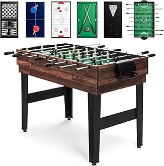 Best Choice Products 2x4ft 10-in-1 Combo Game Table Set for Home, Game Room, Friends & Family w/Hockey, Foosball, Pool, Shuffleboard, Ping Pong, Chess, Checkers, Bowling, and Backgammon