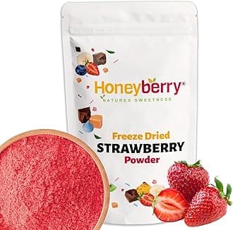 Freeze Dried Strawberry Powder 1kg - Finely Milled Fruit Powder - 100% Pure and Natural, No Added Sugar or Preservatives Dehydrated Strawberry Powder for Baking, Smoothies, Desserts and Icing