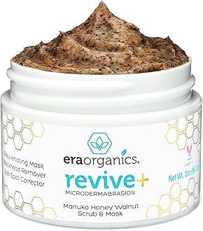 Manuka Honey Exfoliating Face Scrub – Gentle Microdermabrasion Face Exfoliator to Help Smooth, Soften & Balance with Moisturizing Organic Superfoods 2oz