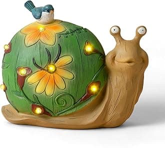 LA JOLIE MUSE Garden Statue Turtles Figurine - Cute Frog Face Turtles Animal Sculpture with Solar LED Lights for Indoor Outdoor Spring Decorations, Patio Yard Lawn Ornaments