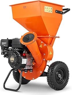 VEVOR Wood Chipper Shredder Mulcher, 7HP Heavy Duty Gas Powered Engine, 2” Max Diameter 212cc 4.1 kW, 4-Stroke 3-in-1 Woodchipper, Fast Chipping Chopping for Forestry, Gardens, EPA Certified