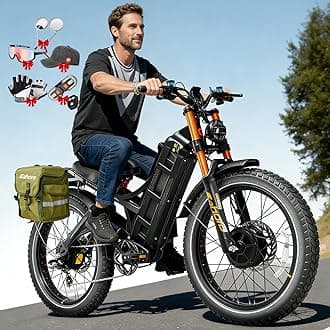 2026 eAhora Romeo Dual-Motor Ebike - 50Mph 5600W 60-80AH 250Miles Long Range Electric Bike for Adults, Full Suspension Hydraulic Brakes Electric Bicycle, 26" Mountain Bike for Off-Road Commuting