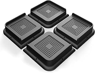 Bed Risers Heavy Duty, Oversized Furniture Risers, Support Up to 6000 Lbs, Lift 1 inch for Couch, Sofa, Table,Chair (Black 4 Pack, 1 inch)