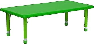 Flash Furniture Wren 24''W x 48''L Rectangular Green Plastic Height Adjustable Activity Table
