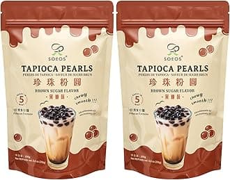 Boba Pearls, Black Tapioca Pearls 8.8 oz (Pack of 2), Black Sugar Flavor Boba Pearls for Bubble Tea, Smoothies & Desserts – Sweet, Chewy, and Ready to Cook