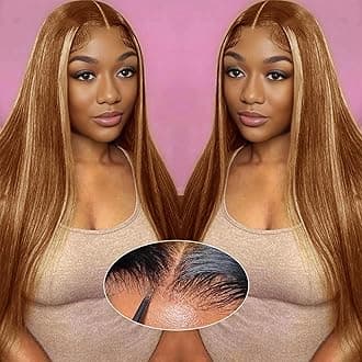 9x6 Blonde Glueless Wigs Human Hair Pre Plucked Pre Cut 24 inch 4/27 Ombre HD Lace Front Wigs Human Hair 200% Density Straight Glueless Wigs Human Hair wigs for Black Women