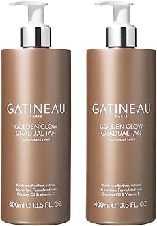 Golden Glow Gradual Tan (400ml x 2 Bottles) 2 in 1 Moisturiser & Self Tanning Lotion