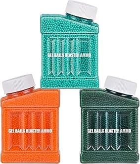 Gel Water Blaster Refill Ammo(7-8 mm, 3 Pack, 90000 Pieces), Water Splatter Bullets Made of Non-Toxic Eco Friendly Compatible with Electric Gel Ball Blaster Gun,for Ages 14+.
