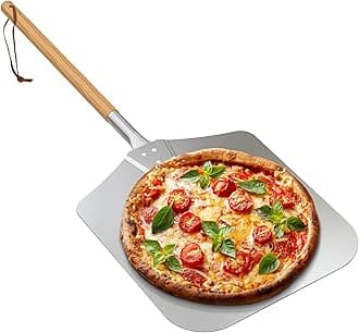 Onlyfire 28" Long Metal Pizza Peel with Wooden Handle for Indoor & Outdoor Grill Oven 12 x 14" Pizza Baking Spatula Paddle Pie