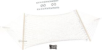 Mesh Hammock,Cotton Rope hammocks with Chains Hooks Tree Straps fit Stands from 9' to 15' for Outside Indoor Patio Yard