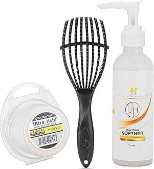 Hair Patch Styling & Maintenance Kit – Hair Patch Softener 100ml, Wig Tape 3 Yard, Glue Tube 30gm & Detangler Hair Brush | Hair Patch Softener for Men & Women | Haircare Accessories Kit
