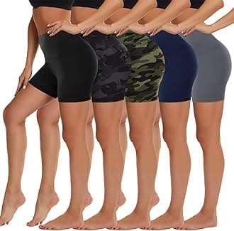 5 Pack Biker Shorts Women - 5"/8" High Waist Spandex Workout Yoga Running Athletic
