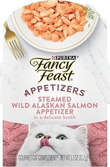 Purina Appetizers Lickable Grain Free Wet Cat Food Topper Wild Alaskan Salmon Appetizer - (Pack of 10) 1.1 oz. Trays