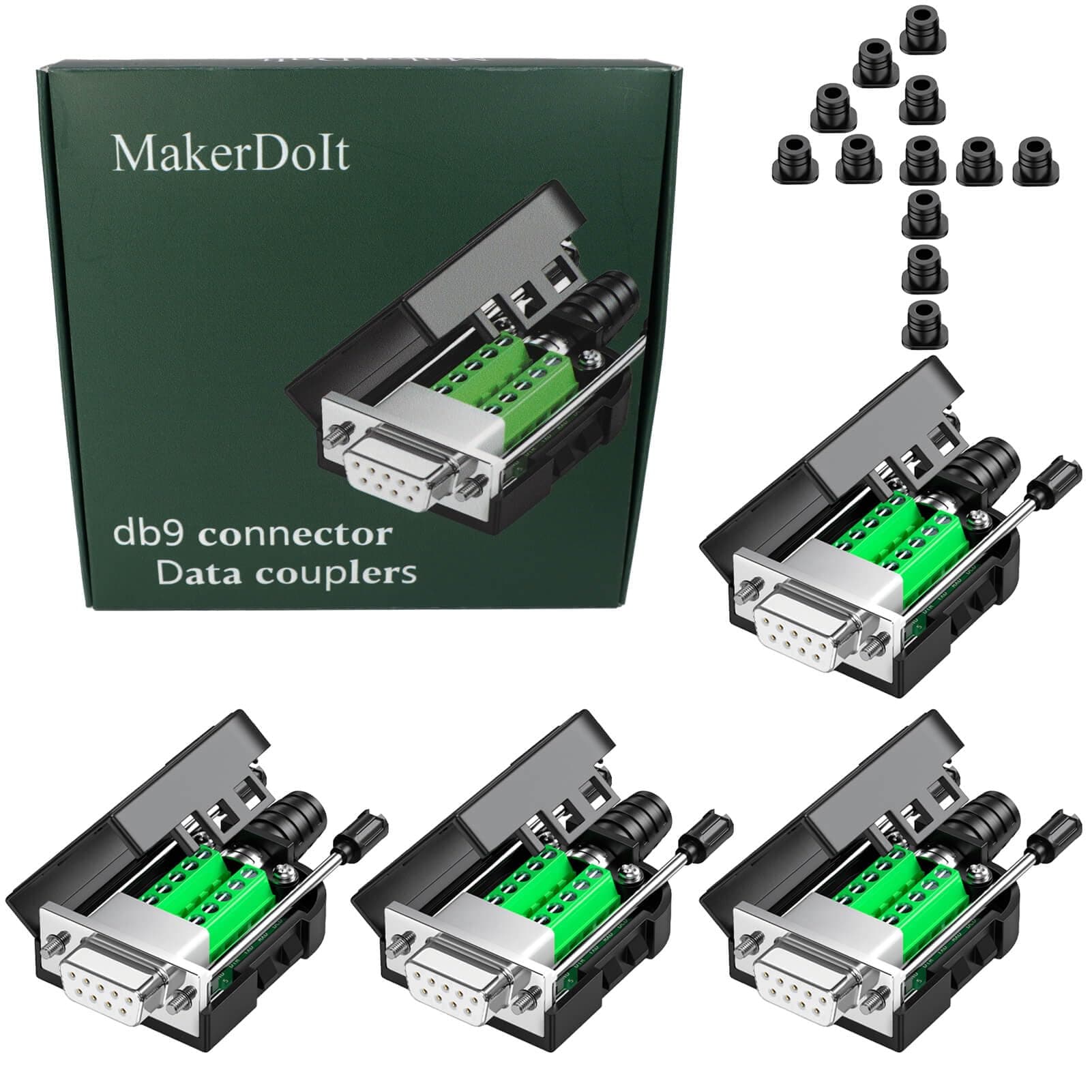 MakerDoItMakerDoIt 4 Pack DB9 Connector Female Terminal Multifunctional