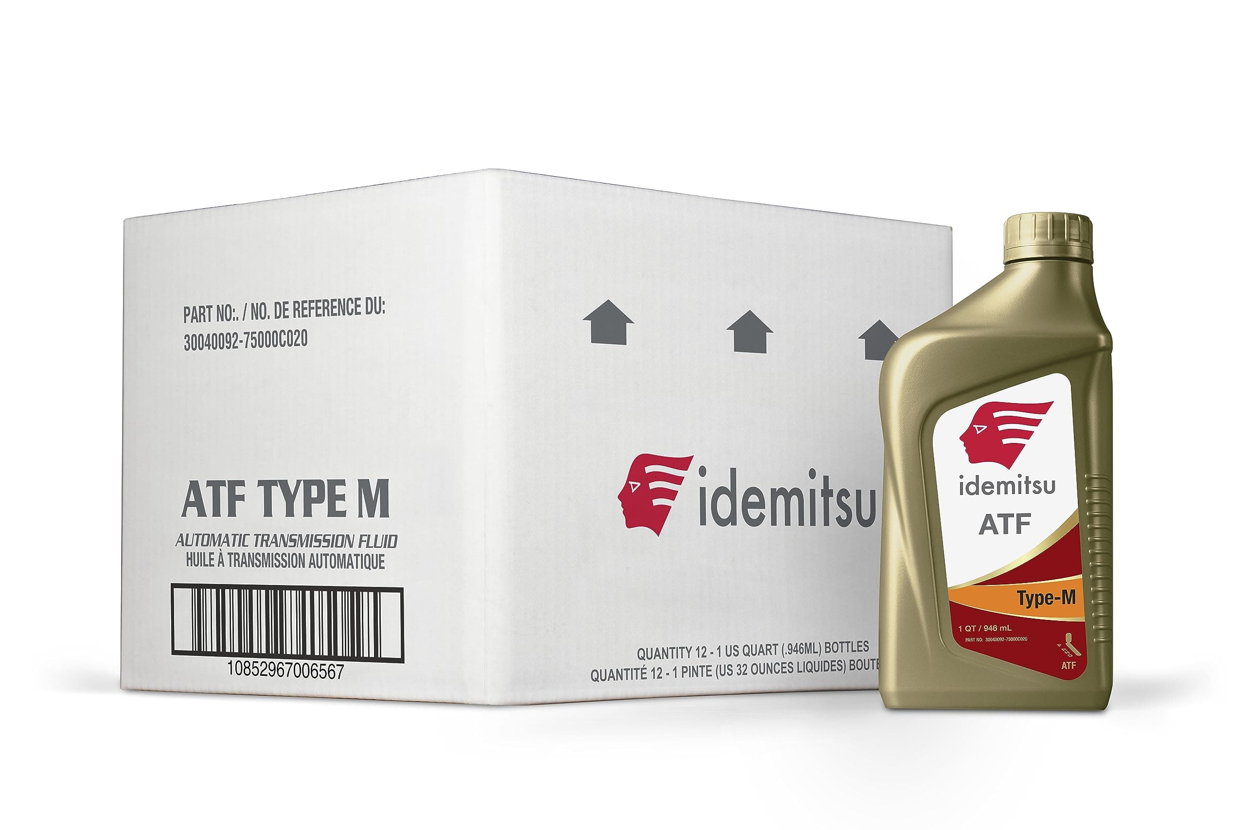 Idemitsu ATF Type M Automatic Transmission Fluid – 1 Quart, Case of 12 | Compatible with Mazda and Ford | Part Number: 30040092-75000C020 | Superior Wear Protection and Performance
