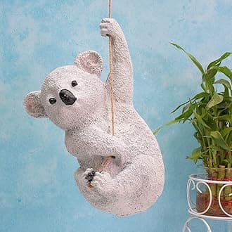 DECZO Resin Hanging Koala Decor For Indoor Or Outdoor Garden, Home, Gift, Multi Colour, Pack of 1