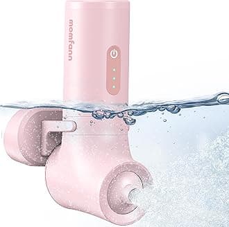 MOMFANN Bath Jet Spa, Cordless Portable Bathtub Accessories with 3-Level Adjustable Speed, Bubble Maker/Bath Jet Mode, Bathtub Jets for Home Spa, Relaxing (Light Pink)