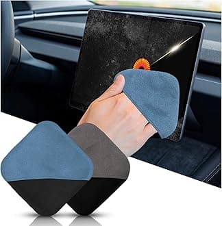 2PCS Car Screen Cleaner, Auto Touchscreen Cleaning Wipes, Microfiber Screens Clean Cloth Cars Interior Accessories Universal for Vehicle Dashboard Display(Gray&Blue)