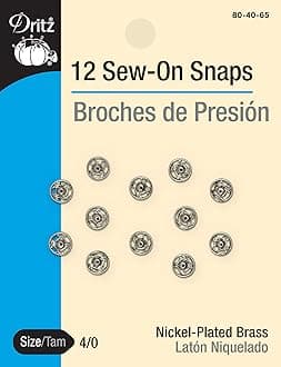 Dritz Sew-On Snaps Nickel Size 4/0
