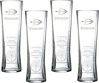 Heritage Pint Glasses CE 20oz / 568ml - Set of 4 | Toughened Draft Cider Glasses, Arc Fully Tempered Pint Glasses