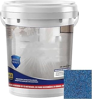 Epoxy Colored Sand Floor Paint, High Gloss Marble Effect Garage Coating, Waterproof & Non-Slip Self-Leveling Epoxy Floor Coating (Phthalo Blue)