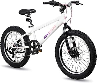 JOYSTAR 20 Inch Mountain Bike for Kids Ages 7-12 Year Old, 3-Inch Wide Knobby Tires, 7 Speed Shimano Drivetrain, Disc Brakes, Fat Tire Kids Bicycles for Boys Girls
