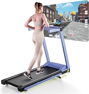 DeerRun Raceable Treadmill Suitable for High-Tech Equipment, Max 158KG Treadmills for Home, Foldable Treadmill with Multi-Runner Races, 2573W Running Machine with APP Control, Door to Door Delivery