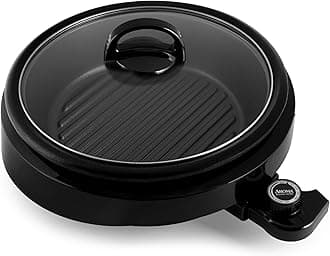 Aroma Housewares ASP-137B 3-Quart/10-inch 3-in-1 Super Pot with Grill Plate, Black