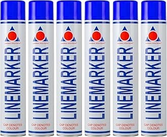 Aerosol Solutions Line Marker, Grass and Road Spray Paint, Blue, 750 ml (Pack of 6)