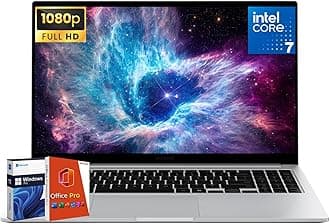 Samsung Galaxy Book4 Business Laptops with Microsoft Office Lifetime License, Intel 10-Core 7-150U(Beats i7-1335U), 15.6" FHD Display, 16 GB RAM, 512 GB SSD, Backlit Keyboard, Windows 11 Pro