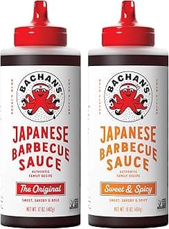 Bachan's Japanese Barbecue Sauce 2 Pack - 1 Original, 1 Hot and Spicy - BBQ Sauce for Wings, Chicken, Beef, Pork, Seafood, Noodles, and More. Non GMO, No Preservatives, Vegan, BPA free
