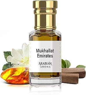 Mukhallat Emirates Attar | Amber & Oudh Fragrance | Alcohol-Free, Long-Lasting | 100% Pure Ittar for Men Perfume | Chocolate Musk Attar (6ml)