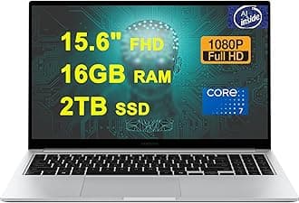 SamsungGalaxy Book 4 Business Copilot AI PC Laptop 15.6" FHD Anti-Glare Intel 10-core Core 7 150U (Beats i7-1335U) 16GB RAM 2TB SSD Backlit Fingerprint USB-C Long-Lasting Battery Win11 Silver