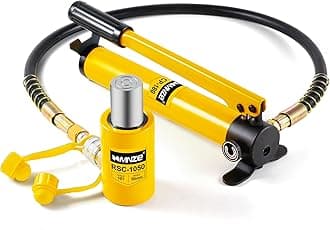 10T 2" Stroke Hydraulic Cylinder Jack Sets Porta Power Ram Jack Kits Single Acting Lifting Cylinder Retract Automatically with CP-180 Hydraulic Hand Pump